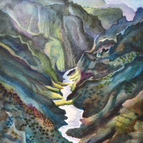 "Black Canyon of the Gunnison" - Watercolor - 9" x 13" - SOLD